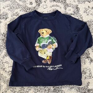Polo by Ralph Lauren Kids Blue Bear Long Sleeve Tee